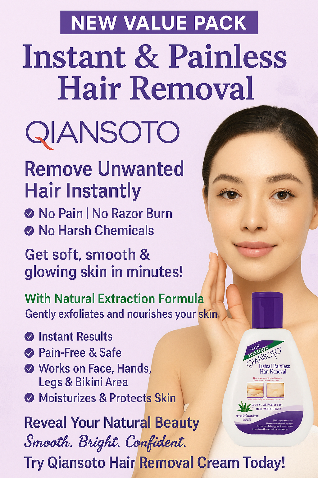 🌸 Qiansoto Instant, Painless Hair Remover 🌸